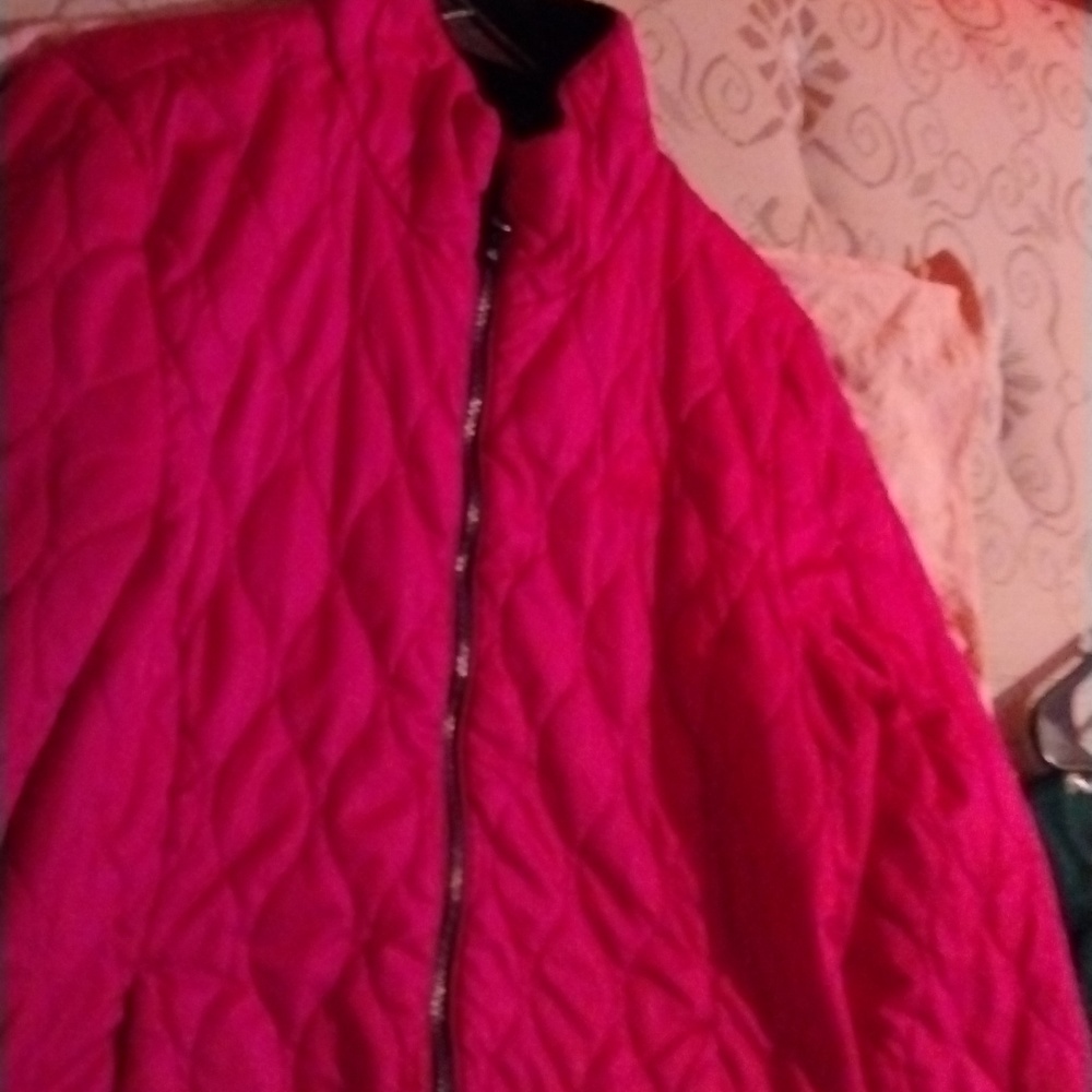 Hot pink puffer jacket